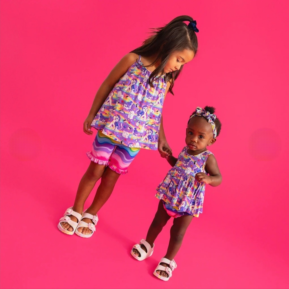 Posh Peanut X Lisa Frank Tikanni Top Ruffled Short Set 3T/4T BNIB